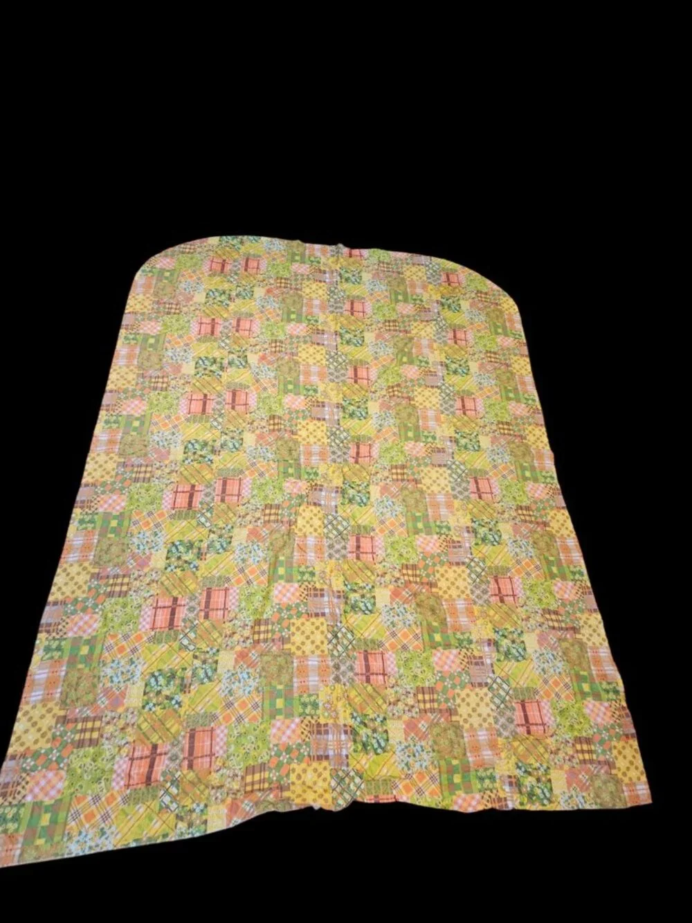 VTG 70s Quilt Coverlet Full Size Patchwork 80 X 98
